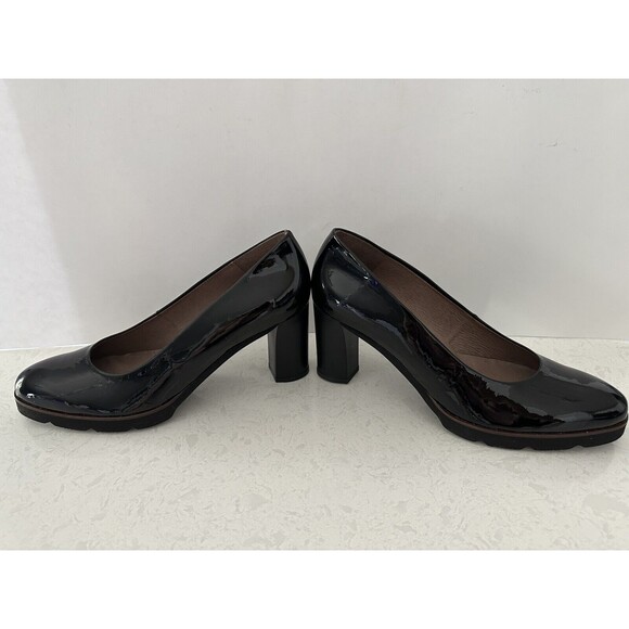NWOT Wonders black patent leather comfortable heels w/memory gel size 40 (US 9) - Picture 1 of 10